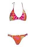 Guess Tropical Orange Halter Retro Bikini