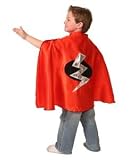 Superhero Costume Dressup Lightening Cape Red Satin Boy