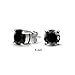 .75CT Black Round CZ Stud Earrings Unisex .925 Sterling Silver