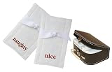 Naughty/Nice Burp Cloth Set in Mini-Suitcase