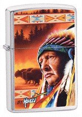 Zippo Brushed Chrome, Mazzi Native American