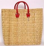 Moroccan Straw Summer Beach / Shopper / Tote Bag 20x18x7
