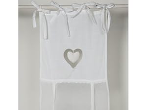 Simla Rideau store coeurs pendants Simla Blanc 45 x 160 cm