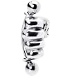Silver 925 Curved Top Down Empowering Hand Eyebrow Ring