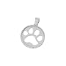 Bark Avenue Jewelers- Cut Out Paw Print Pendant 14 Karat White Gold - Small