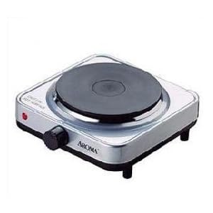 Aroma AHP-303SB Single Hot Plate, Silver and Black by Aroma