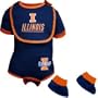 Illinois Fighting Illini Navy Blue Infant Bib & Bootie Set