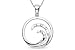 1/8 Carat Diamond 14K White Gold Wave Pendant w/Chain