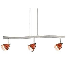 Three Spot Light Pendant in Lava Swirl Glass Finish: Dark Bronze