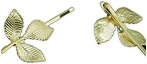 JOLLYCHIC Women's One-Piece Vintage Unique Leaf Shape Women Blue Hair Clips Gold