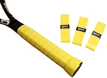 GRYPZ X-Grip Racket Grip, 3-Pack [Free Shipping] - Replacement overgrip for Tennis, Squash, Badminton, Racquetball, Pickleball - Black, Blue, Yellow, Purple, Red - Look Good. Play Better.