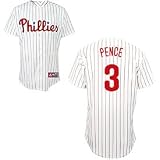 MLB Mens Philadelphia Phillies Hunter Pence White/Scarlet Pinstripe Home Short Sleeve 6 Button Synthetic Replica Baseball Jersey By Majestic (White/Scarlet Pinstripe, X-Large)