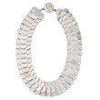 White Mother of Pearl Shell Disc Necklace- 19 IN