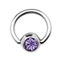 18 Gauge 1/4" Tanzanite Austrian Crystal BCR Captive Ring