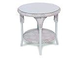 Lloyd Flanders Calypso Wicker Glass Patio End Table