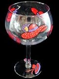Red Hat Dazzle Design - Hand Painted - Grande Goblet - 17.5 oz.