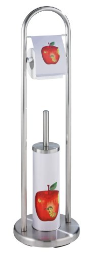 WENKO 18366100 Stand WC-Garnitur Flippo - Edelstahl, &Oslash; 22 x 80 cm