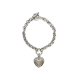 0.15 cttw Diamonds Heart Charm Sterling Silver Bracelets by Effy Collection
