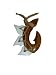 HAWAIIAN STYLE FISH HOOK - CARVED KOA WOOD W/ SHARK'S TEETH