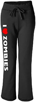 Womens I Love Zombies Sweatpants Black Size Medium
