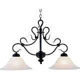 Landmark Lighting 244-BK Matte Black Wrought Iron/Cast Iron Game Table/Island Lighting