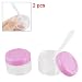 2 Pcs Orchid Clear Cosmetic Cream Case + Mixing Spoon