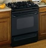 GE JGSP28DENBB 30 Slide-in Gas Range, 4 Sealed Burners, Self-Clean Oven, Storage Drawer – Black