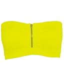 Seamless Yellow Strapless Zipper Tube Top Bra with Bra Cups