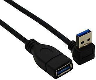 RML 0.1M 0.328FT Down Angled 90 Degrees USB 3.0 Male to Female Extension Cord Cable