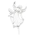 Sterling Silver Satin Finish Diamond Cut Bending Angel w/Flower Pin