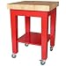 Retro Red Butcher Block Kitchen Island