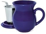 Chantal 15-Ounce Mugs With Stainless Steel Infuser, Glossy Indigo Blue
