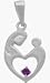 Sterling Silver Genuine Amethyst Mother & Child Pendant with chain