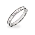 Diamond CZ Sterling Silver Stackable Eternity Band