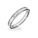 Eve's Addiction Diamond CZ Sterling Silver Stackable Eternity Band