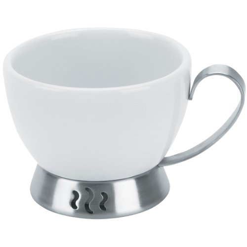 Trudeau Bianca 6-Ounce Cappuccino Cup, White Porcelain and Stainless Steel On Sale