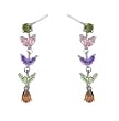 Sterling Silver Fashion Earrings with Multicolor CZ - Dangling