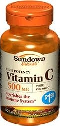 Sundown Vitamin C 500 Mg Ascorbic Acid Tablets - 50 Ea