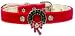 Pet Dog Cat Black Velvet Christmas Wreath Charm Collar - Size 16