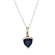 Necklace With 1.36ctw Diamond and Created Sapphire Two tone Gold Length 18in
