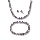 Lavender 6-7mm AAA Cultured Pearl Strand Choker Necklace 16