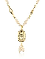 Carolee "Little Surfer Girl" Pearl Tone Pendant Necklace, 16"