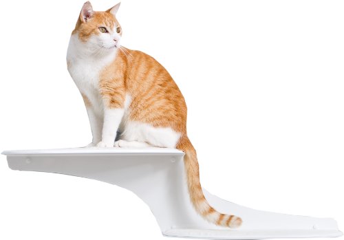 The Refined Feline Cat Cloud Cat Shelves in White, Left Facing