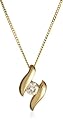 9ct Yellow Gold AMP336923 Ladies Cubic Zirconia Pendant & 18" Chain