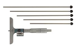 Mitutoyo 229-132, 0 - 6" X .001" Depth Micrometer, 4" Base, With Digit Counter