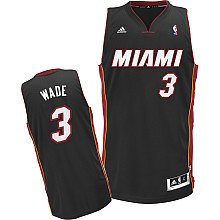 Youth Size Dwyane Wade Miami Heat #3 Jersey Black Swingman Revolution 30 Sewn Letters & Numbers (Youth Medium Size 10-12)