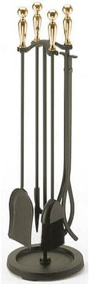 Ball Handle 5 Piece Fireplace Tool Set Finish: Vintage Iron with Brass Handles