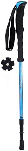 UBOYS LIVING 3 Sections Retractable Carbon Fiber Straight EVA Climbing Poles Alpenstock, Blue