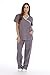11150W Just Love Women's Scrub Sets / Medical Scrubs / Nursing Scrubs - M, Steel Grey with Aqua Trim,Steel Grey With Aqua Trim,Medium
