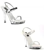 LIP-117, 5 Sexy Silver Mirror or Rhinestone Sandal in Sizes 5-16